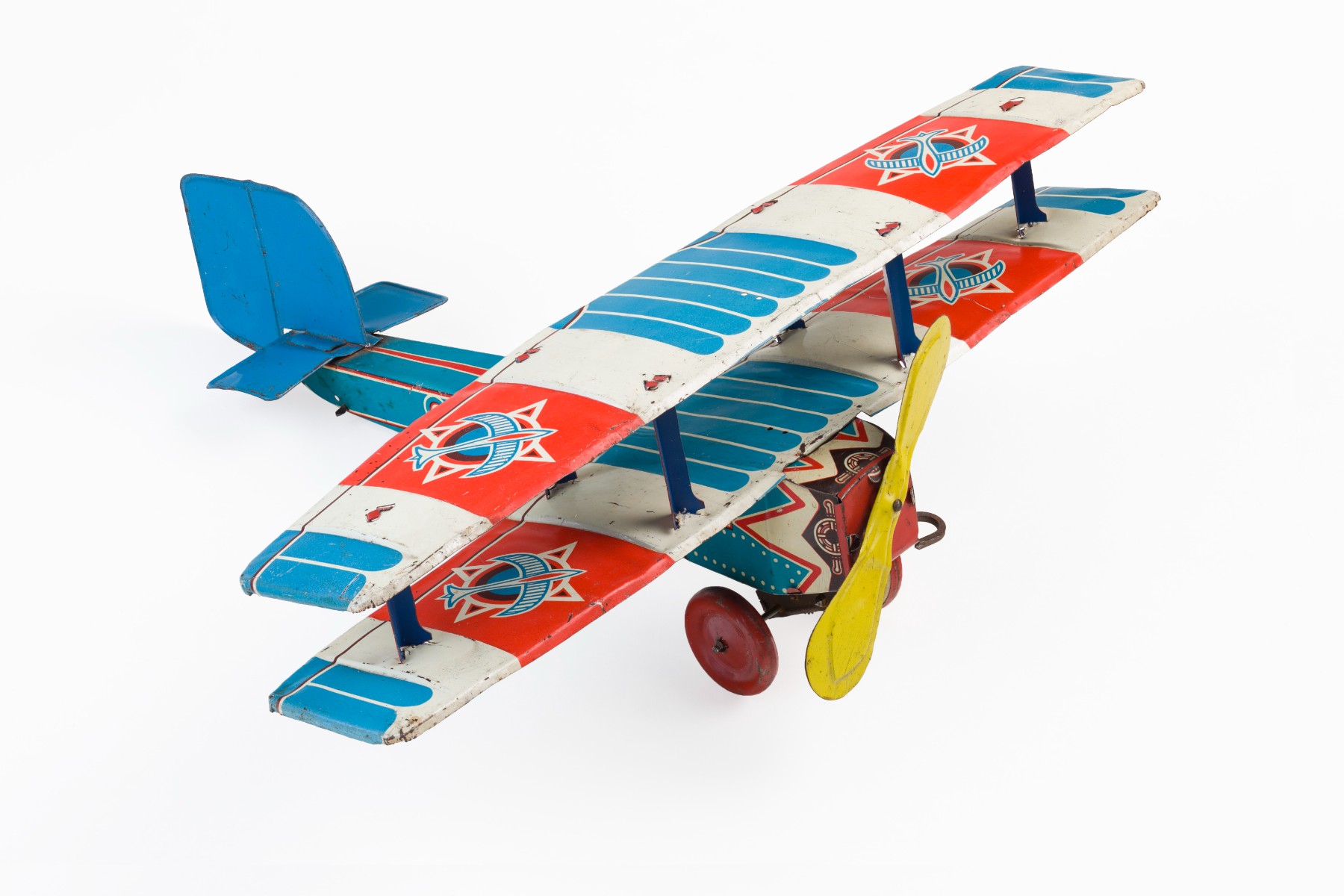 Biplane with swallows